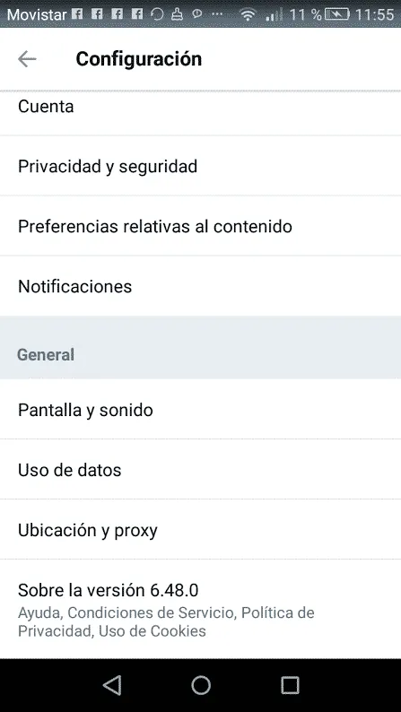 Configuracion Twitter: ubicación Configuracion Twitter: ubicación