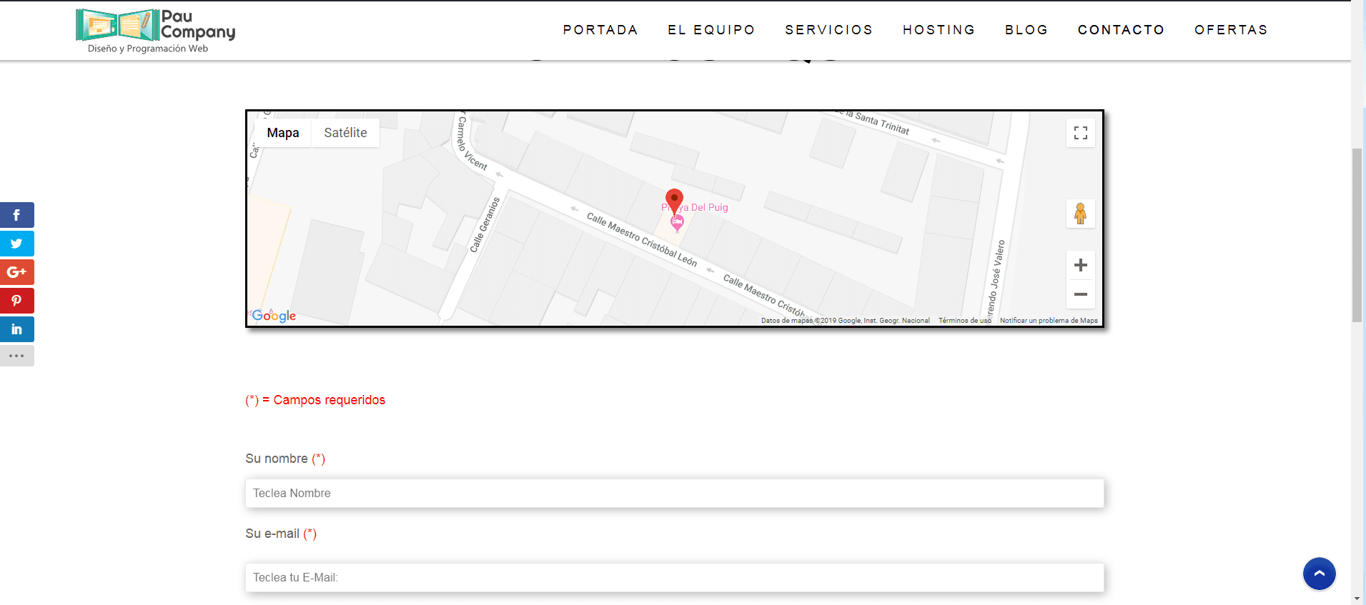 Formulario de Contacto, desde aqui resolvemos tus dudas